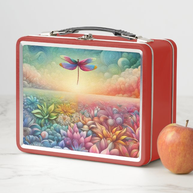 The Dance of Dragonfly Metal Lunch Box (In Situ)