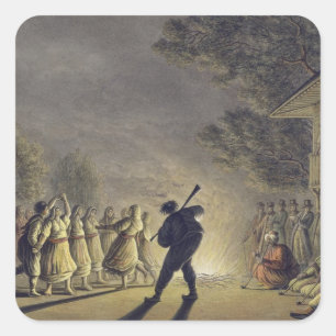 The Dance of the Bulgarian Peasants, pub. by Willi Square Sticker