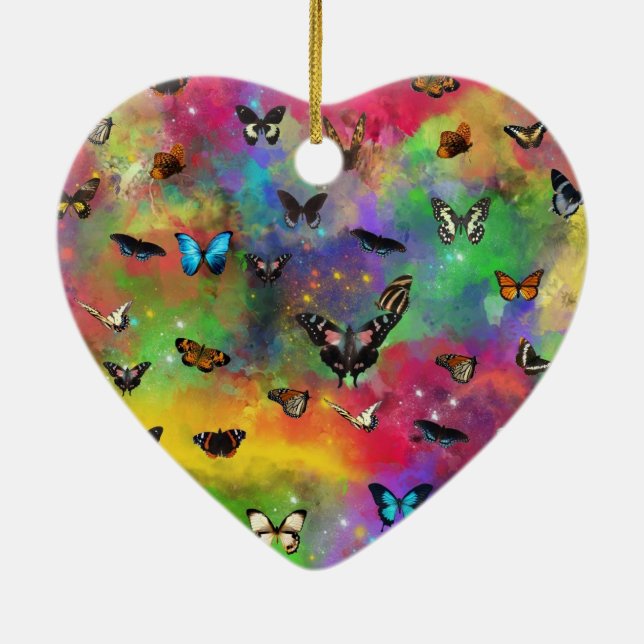 the dance of the butterflies ceramic tree decoration (Back)