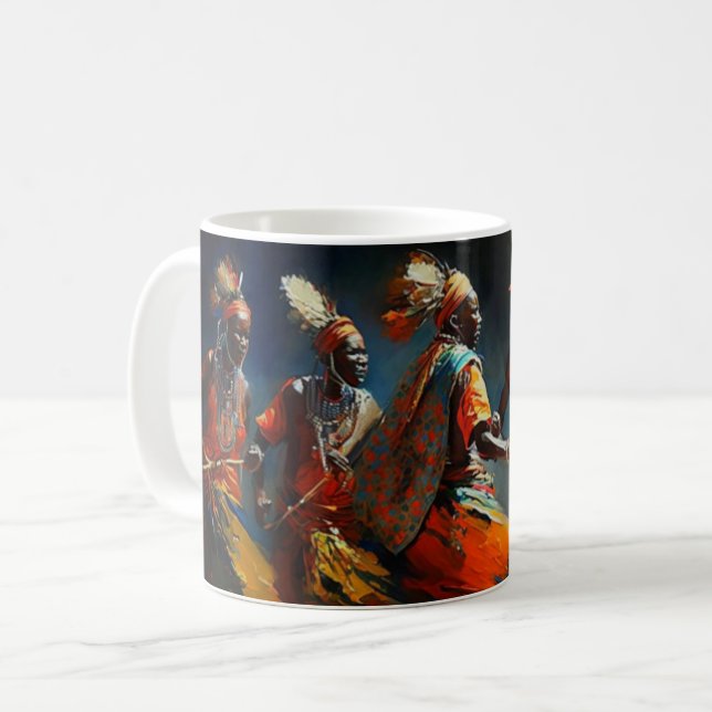 The Dance of the Maasai, Africa Coffee Mug (Front Left)