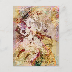 The Dancer and the Pierrot Christmas Holiday Postcard