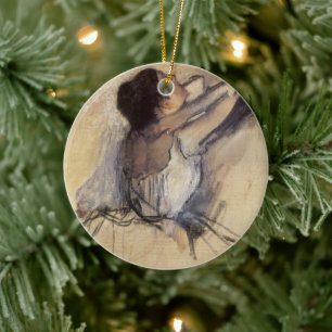The Dancer by Edgar Degas, Vintage Ballerina Art Ceramic Tree Decoration