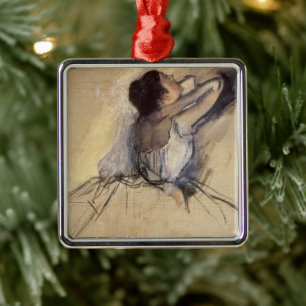 The Dancer by Edgar Degas, Vintage Ballerina Art Metal Tree Decoration