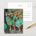 The Dancers | Edgar Degas Postcard<br><div class="desc">The Dancers (1898) by French impressionist artist Edgar Degas. Degas is famous for his pastel drawings and oil paintings. He was a master in depicting movement,  as can be seen in his many works of ballet dancers.

Use the design tools to add custom text or personalise the image.</div>
