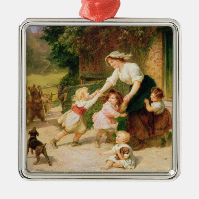 The Dancing Bear Metal Tree Decoration (Front)