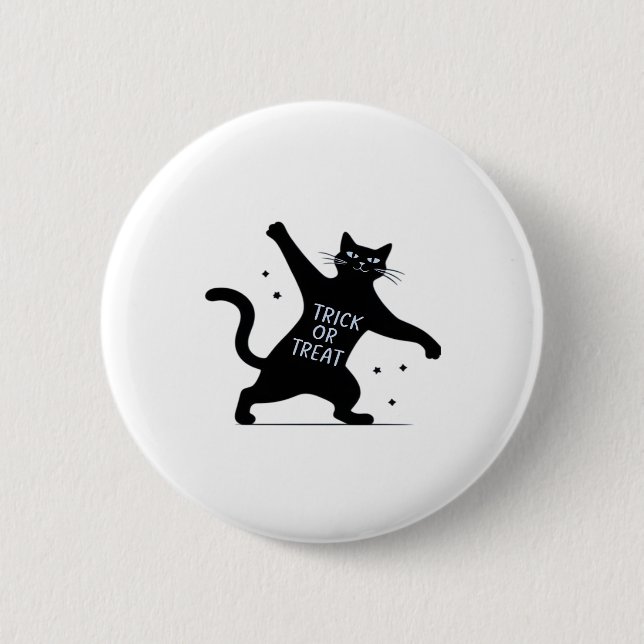 The Dancing Black Cat's Spooktacular Trick-or-Trea 6 Cm Round Badge (Front)