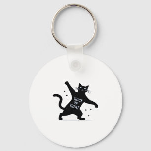 The Dancing Black Cat's Spooktacular Trick-or-Trea Key Ring