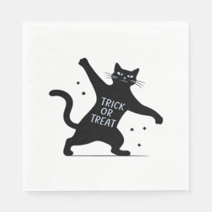 The Dancing Black Cat's Spooktacular Trick-or-Trea Napkin