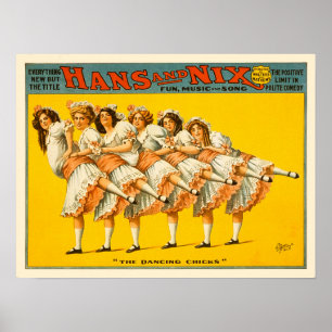 The Dancing Chicks - Vintage Theatre Print