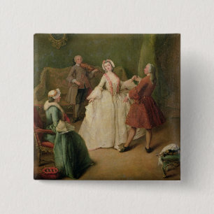 The Dancing Lesson 15 Cm Square Badge