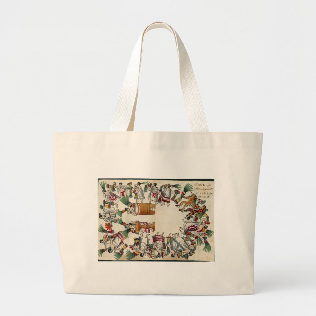 The Dancing Style of Aztec Noble Dancers Large Tote Bag (Front)
