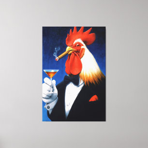 The Dapper Rooster   Funny Gentleman's Club Canvas Print