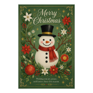 The Dapper Snowman’s Greetings Poster