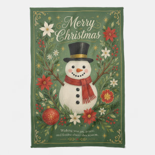 The Dapper Snowman’s Greetings Tea Towel