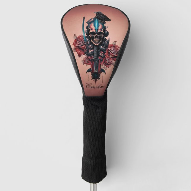  The Dark and Mysterious World of Gothic Skull Golf Head Cover (Front)