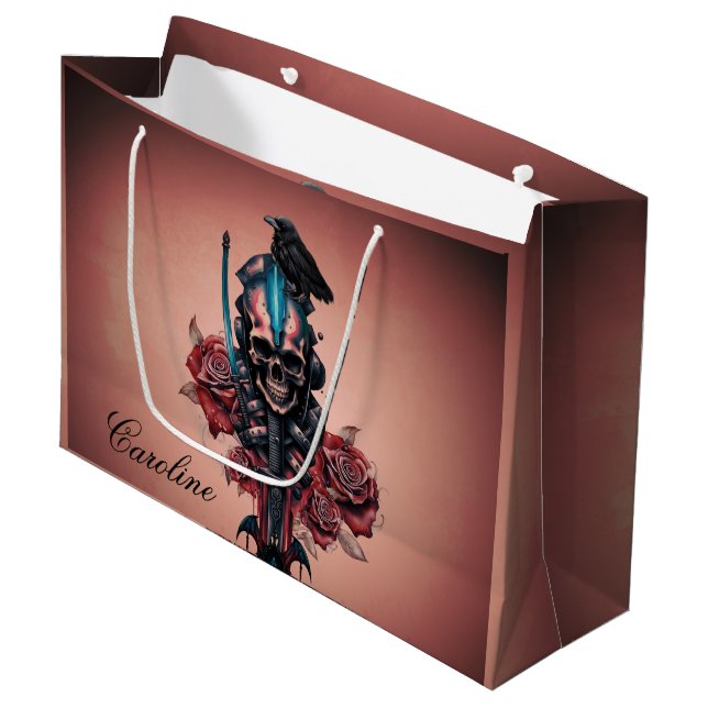  The Dark and Mysterious World of Gothic Skull Large Gift Bag (Front Angled)