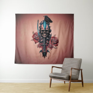 The Dark and Mysterious World of Gothic Skull Tapestry