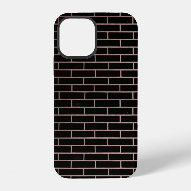The dark black brick wall has a rough surface as a iPhone case (Back)