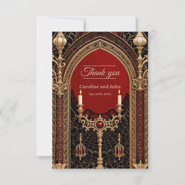 The dark elegance of the Gothic style. Thank You Card (Front)