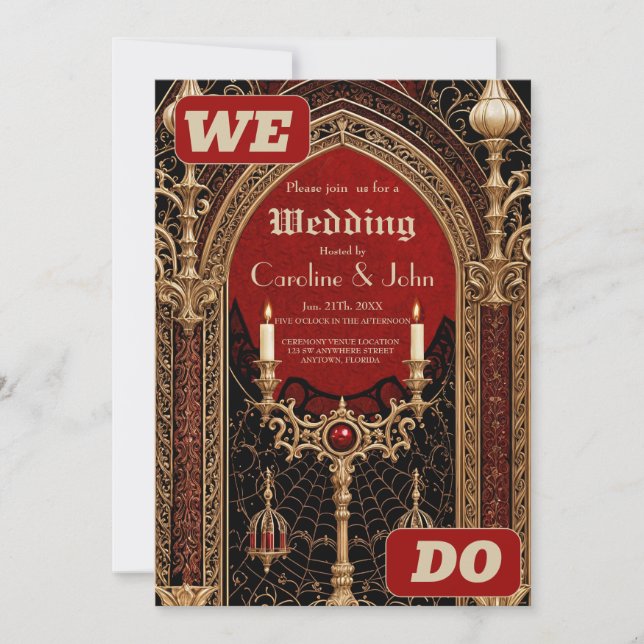 The dark elegance of the Gothic style. The backgro Invitation (Front)