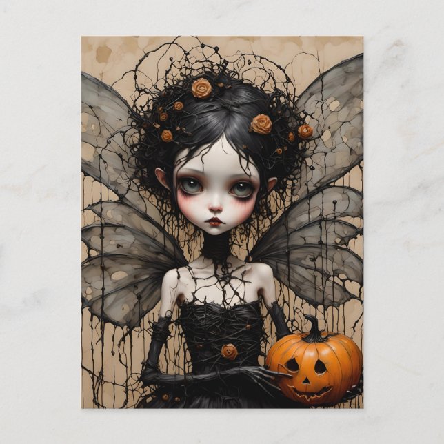 The Dark Halloween Fairy Postcard (Front)