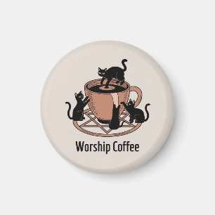 The Dark Lord Cats Worship Coffee, Worship Coffee Magnet