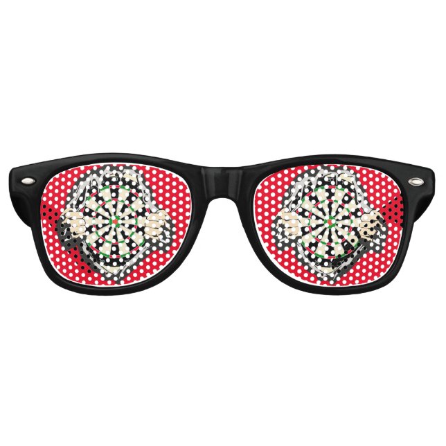 The dartboard on the chest retro sunglasses (Front)