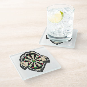 The dartboard on your chest! glass coaster