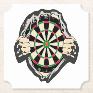 The dartboard on your chest! paper coaster