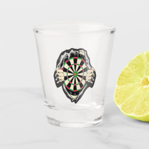 The dartboard on your chest! shot glass