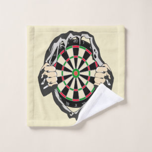 The dartboard on your chest! wash cloth