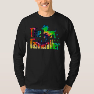 The Dashiefather Dachshund Tie Dye Wiener Dog Dad T-Shirt
