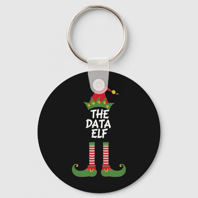 The Data Elf Funny Christmas Analyst Scientist Mat Key Ring (Front)