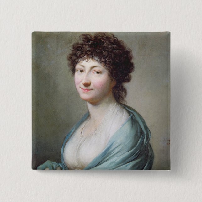 The Daughter: Portrait of Caroline Susanne Graff 15 Cm Square Badge (Front)