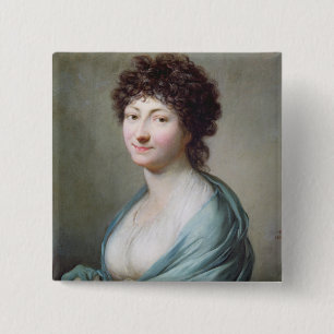 The Daughter: Portrait of Caroline Susanne Graff 15 Cm Square Badge