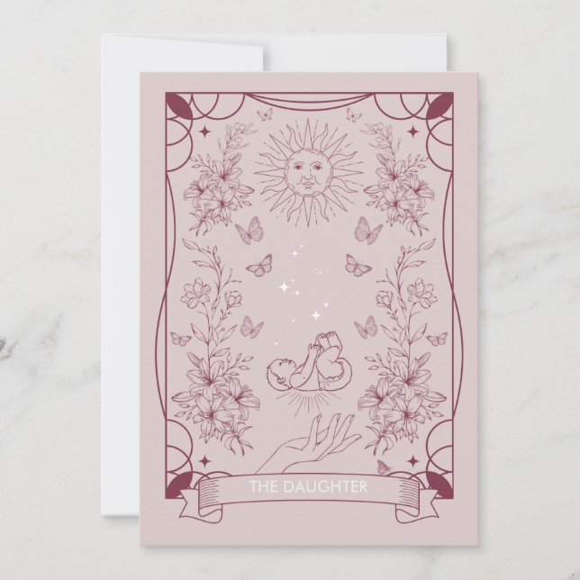 The Daughter Tarot Baby Shower Invitation (Front)
