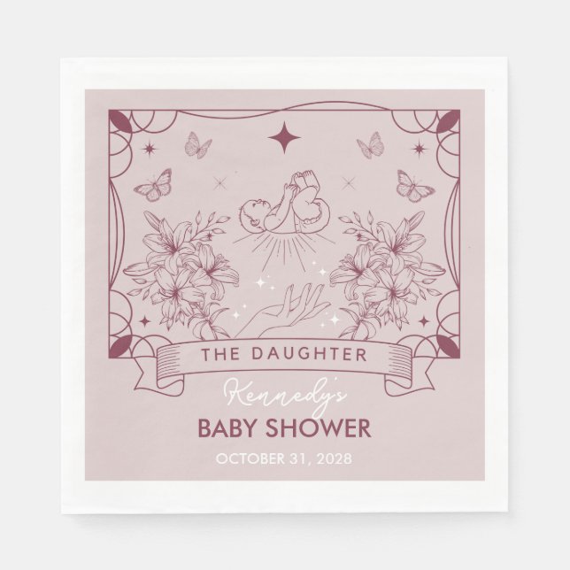 The Daughter Tarot Baby Shower Napkin (Front)