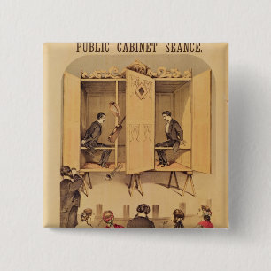 The Davenport brothers, poster for Seance, 1865 15 Cm Square Badge