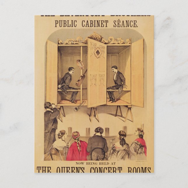 The Davenport brothers, poster for Seance, 1865 Postcard (Front)