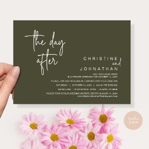 The Day After, Post Wedding Elopement Party, Olive Invitation