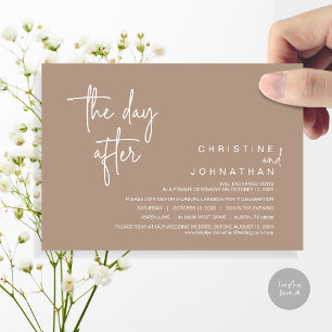 The Day After, Post Wedding Party, Warm Taupe Invitation