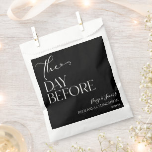 The Day Before Minimal Wedding Rehearsal Luncheon Favour Bags