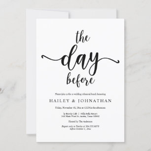 The day before, Wedding Rehearsal Lunch or Brunch Invitation
