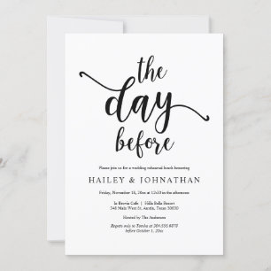The day before, Wedding Rehearsal Lunch or Brunch Invitation
