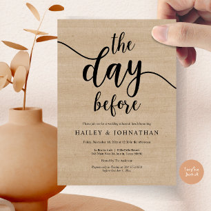 The day before, Wedding Rehearsal Lunch or Brunch Invitation