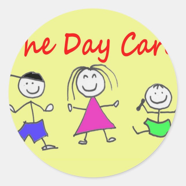 The day care classic round sticker (Front)