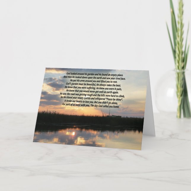 The day God called you home card (Front)