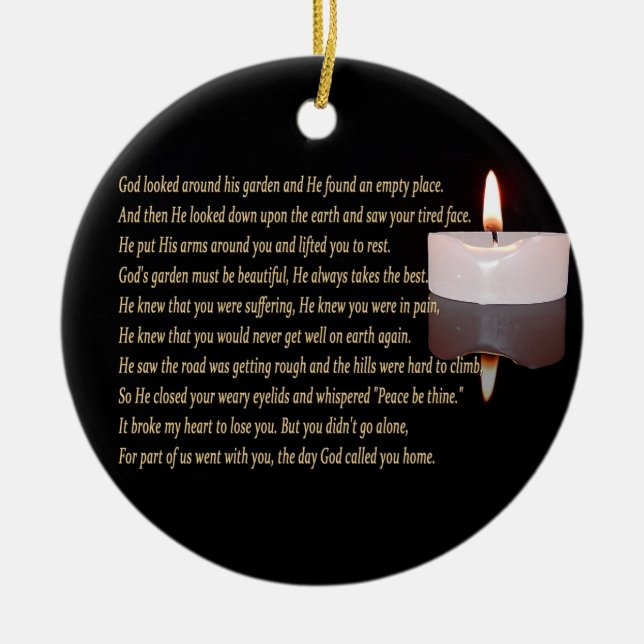 The day God called you home with candle ornament (Front)