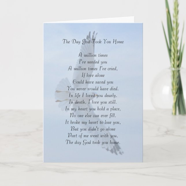 The Day God Took You Home Card (Front)