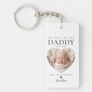 The Day I Met My Daddy First Fathers Day Photo Key Ring